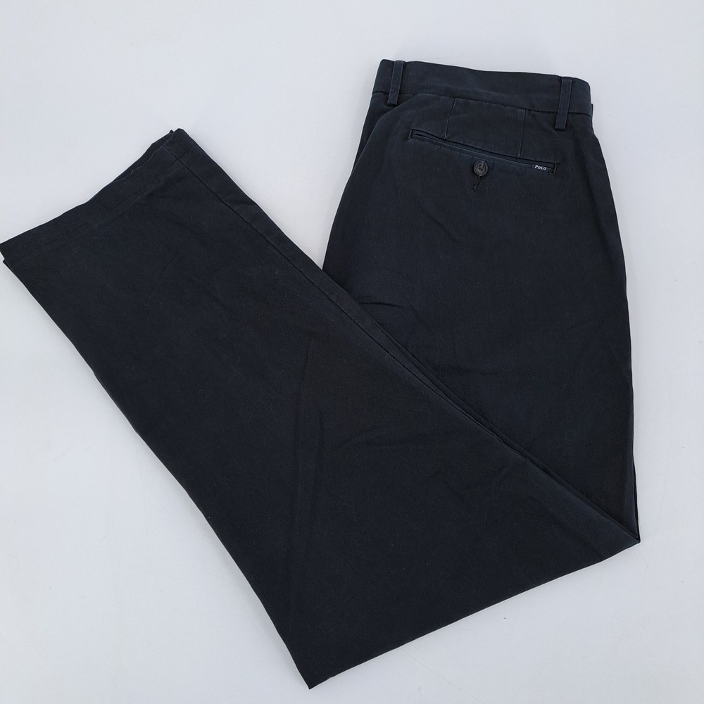 Polo Ralph Lauren Stretch Classic Fit Chinos Mens 35x32 Cotton Navy Straight